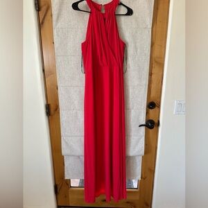 Sleeveless vince camuto chiffon dress keyhole maxi dress